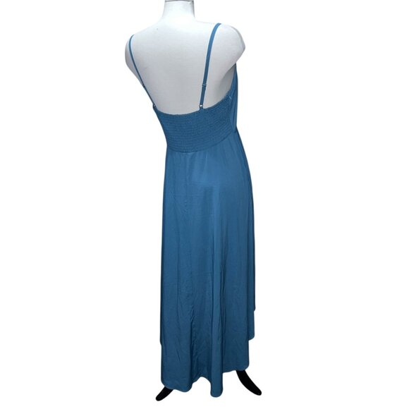 Halara Breezeful Strappy Backless Shirred Midi Assymetriacal Hem Dress Sz Medium - Picture 11 of 16